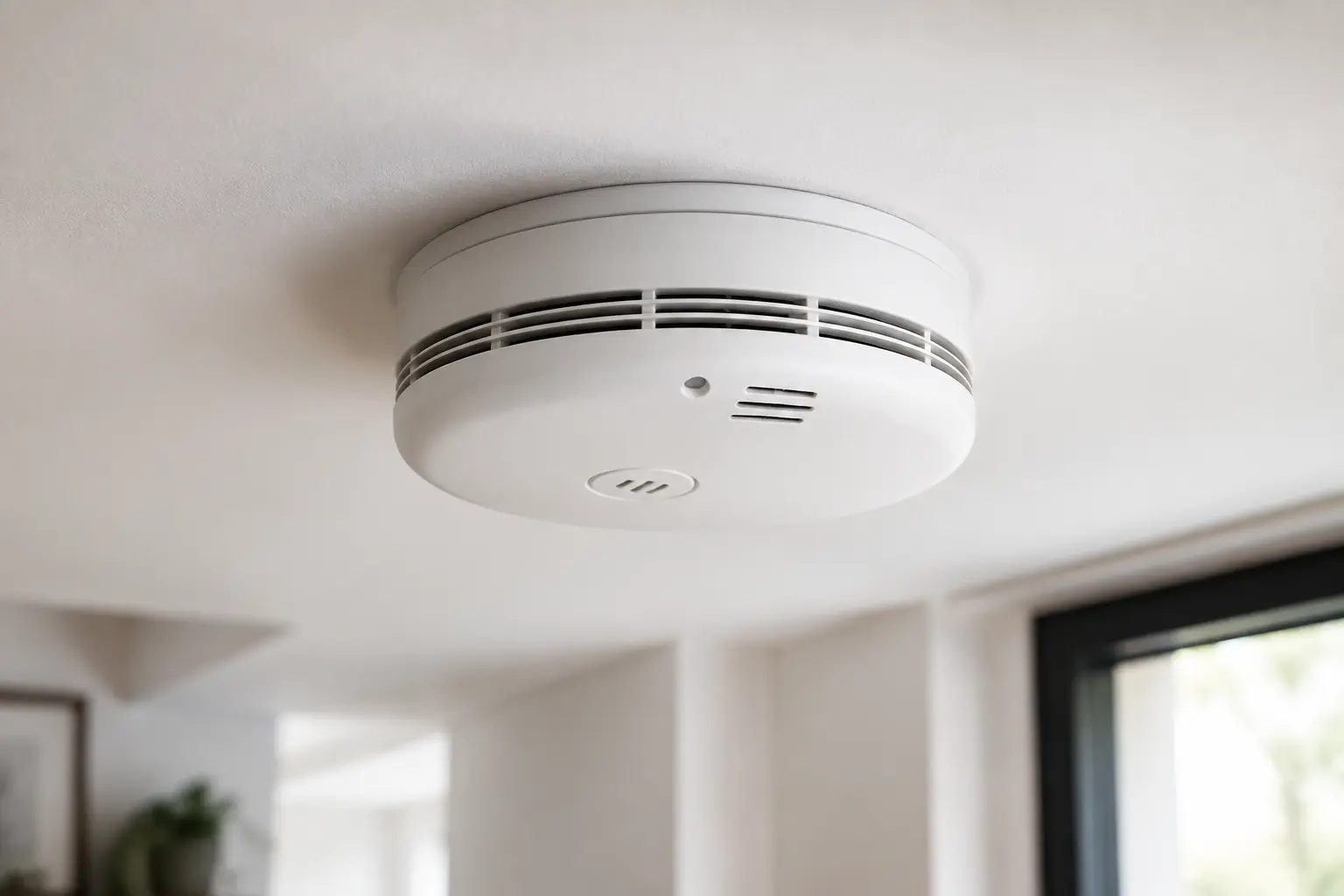 Détecteur de fumée chaleur et monoxyde de carbone installé au plafond