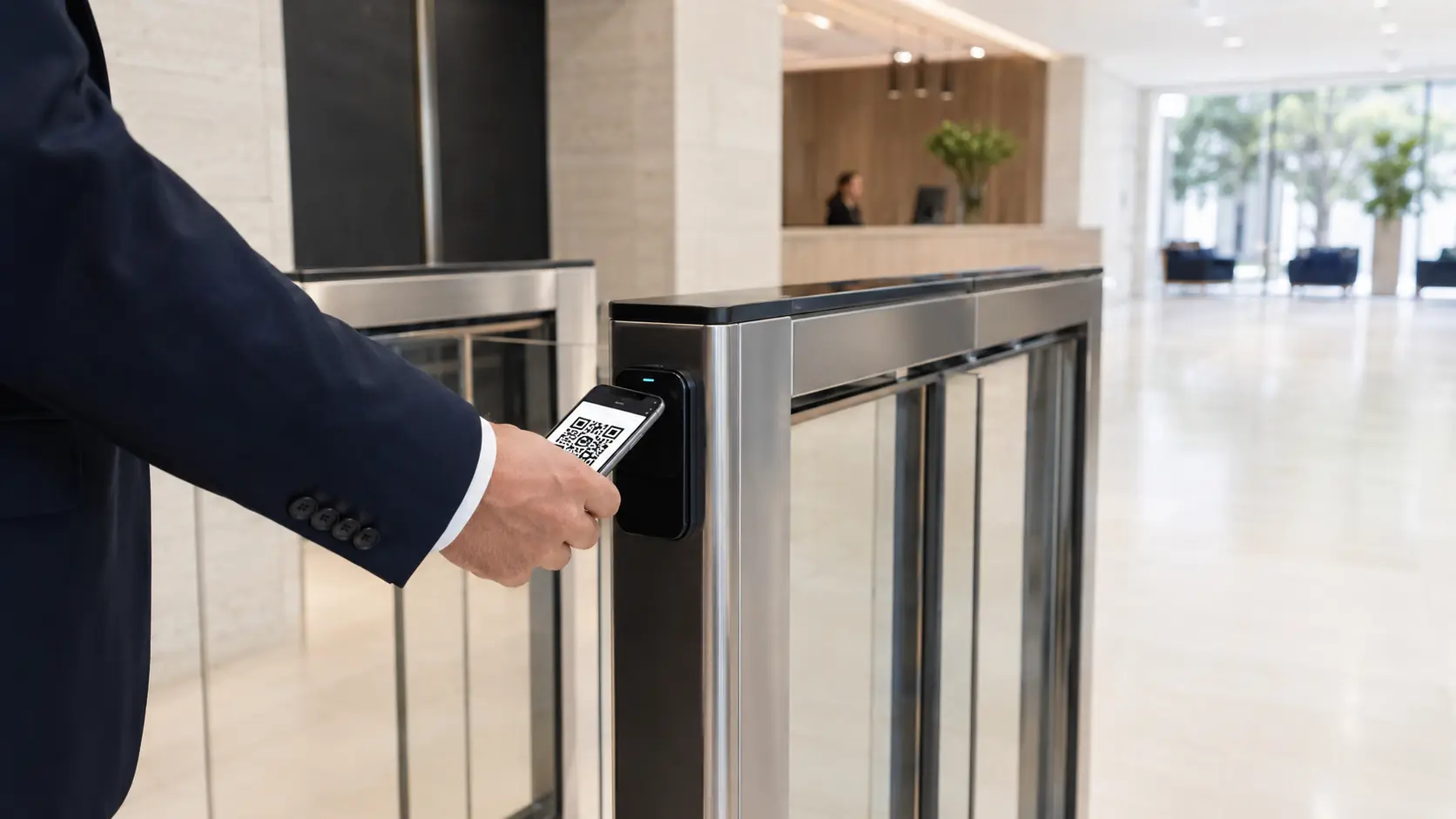 Accès par smartphone à un portillon professionnel