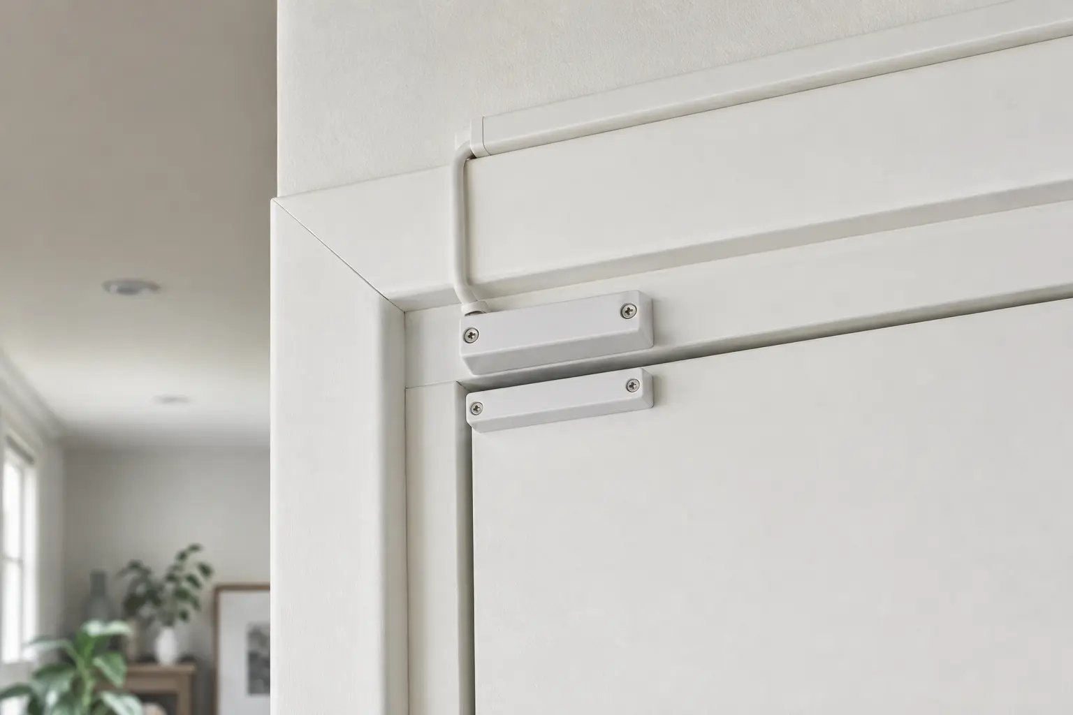 Contact d’ouverture correctement aligné sur une porte