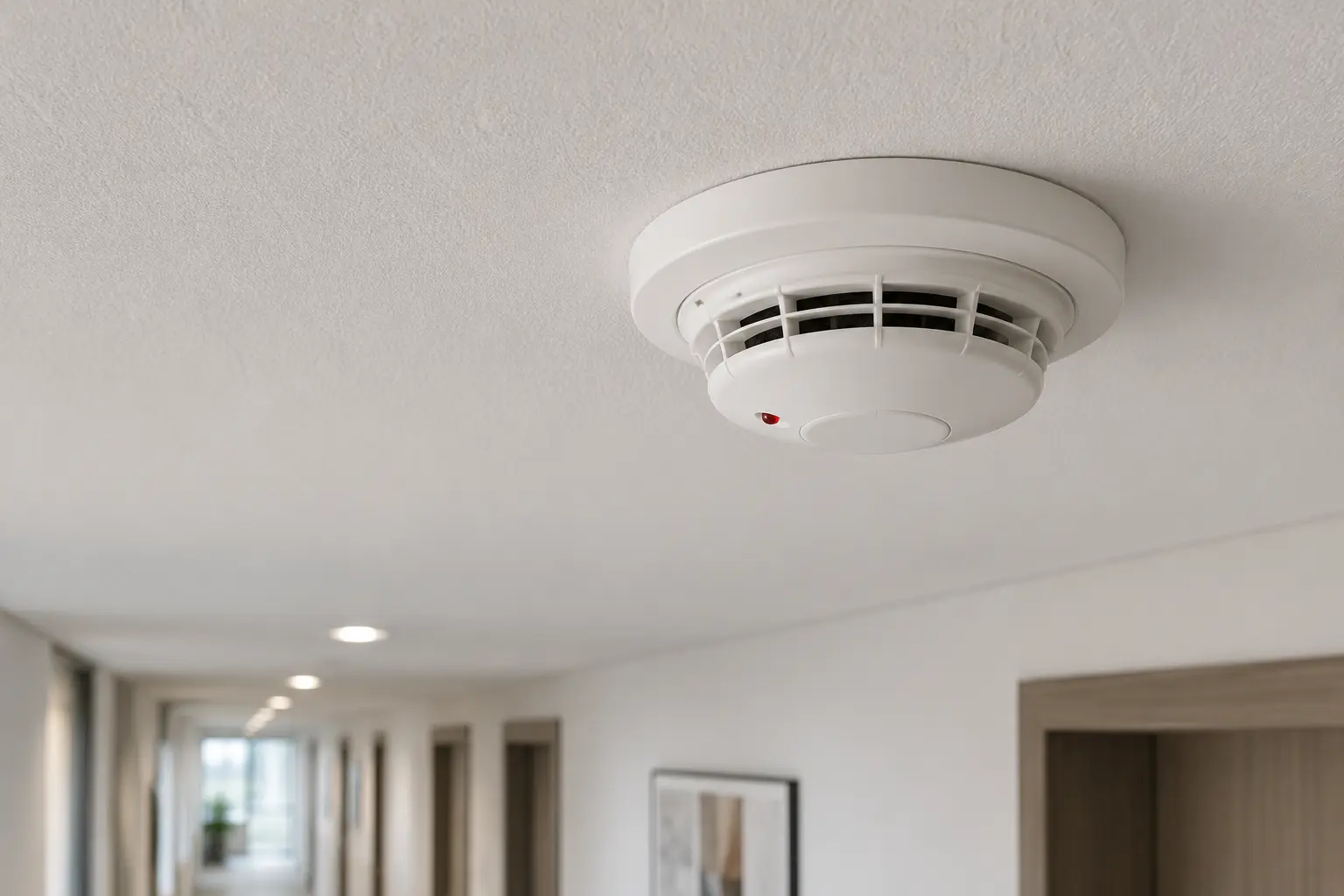 Détecteur professionnel de fumée ou chaleur fixé au plafond