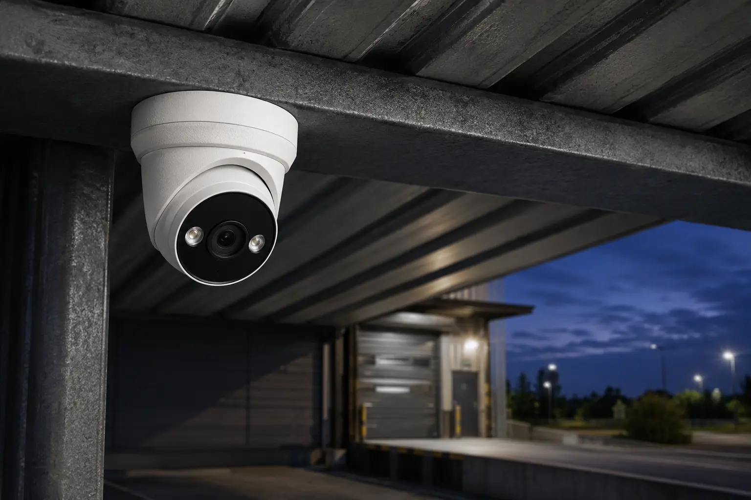 Caméra tourelle professionnelle à éclairage hybride installée seule