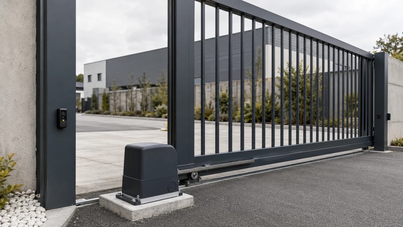 Installation illustrant Motorisation de portail professionnel et copropriété