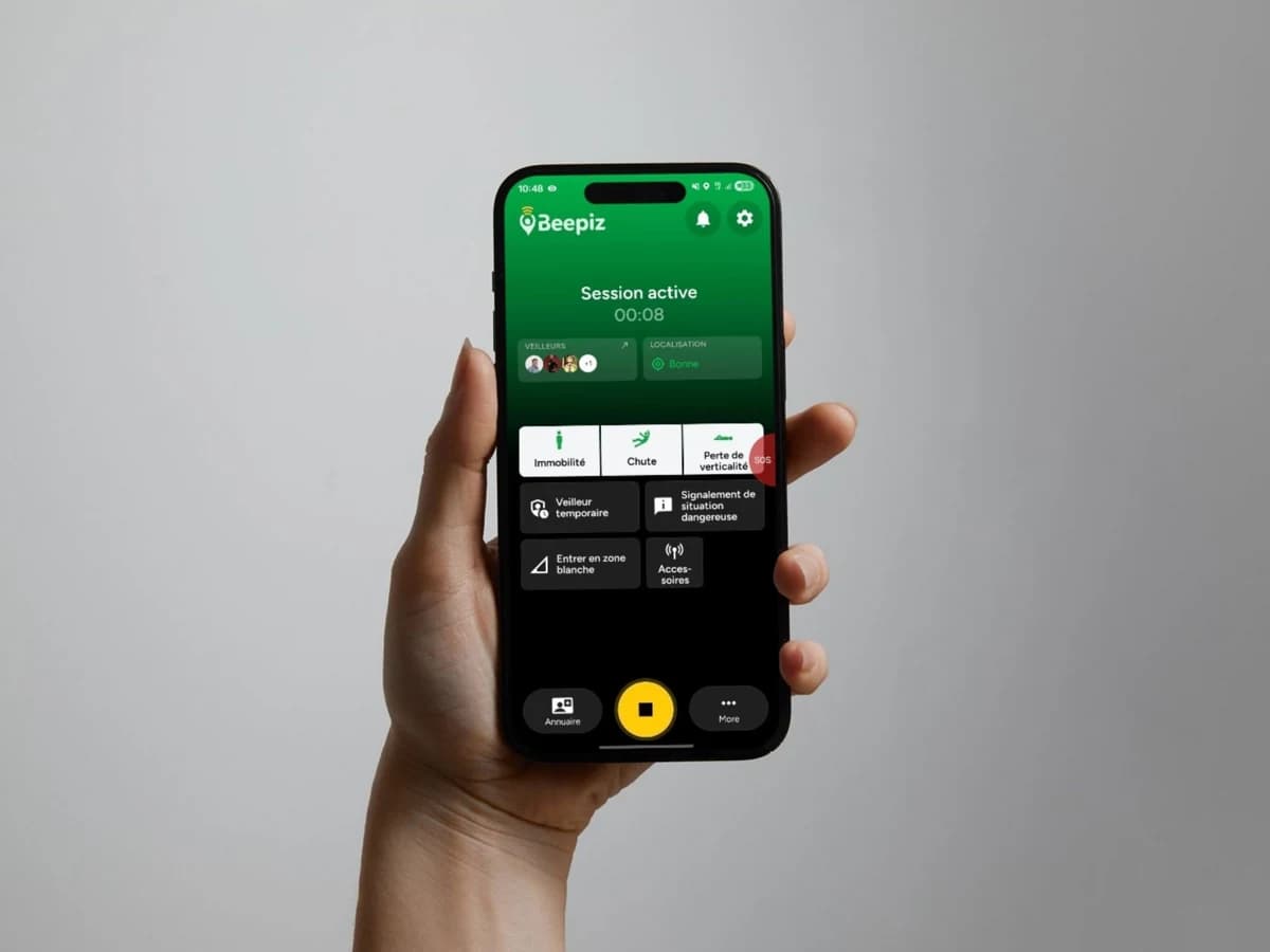 Photo officielle : Beepiz Application DATI Beepiz · smartphone partagé avec identification