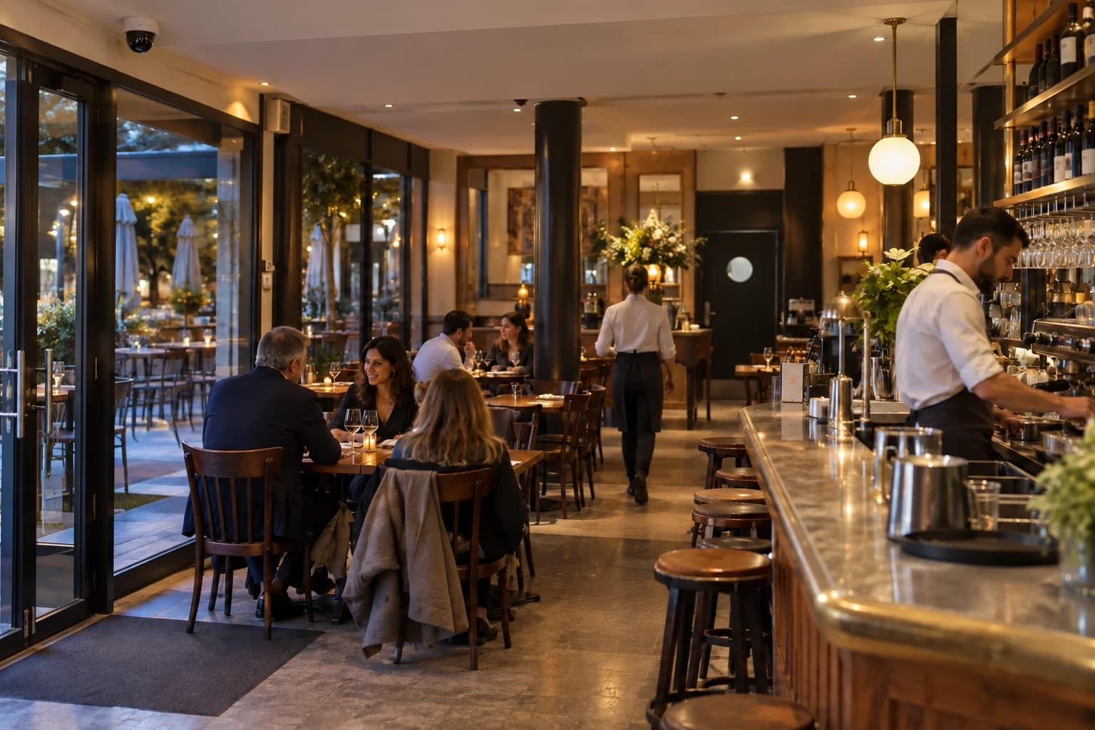 Illustration réaliste : brasseries, espaces et accès correspondant à l’activité