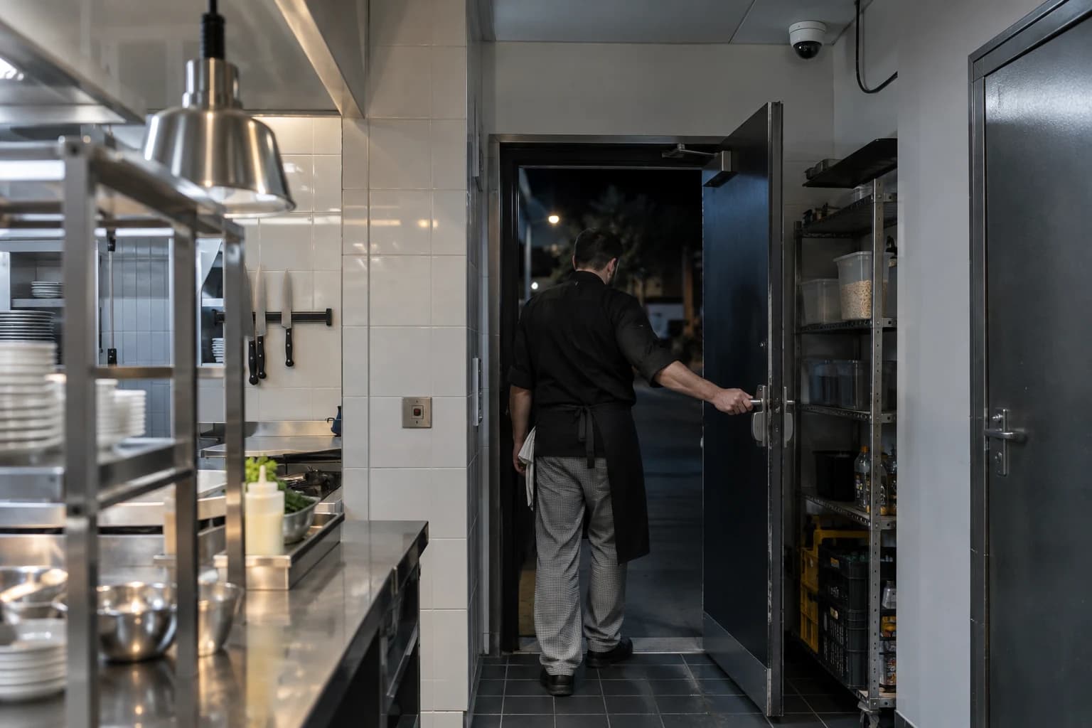 Illustration fictive de la fermeture de l’accès de service d’un restaurant