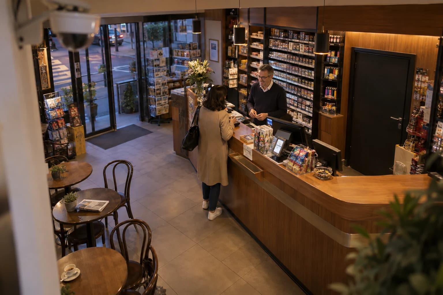 Illustration réaliste : bars-tabacs, espaces et accès correspondant à l’activité