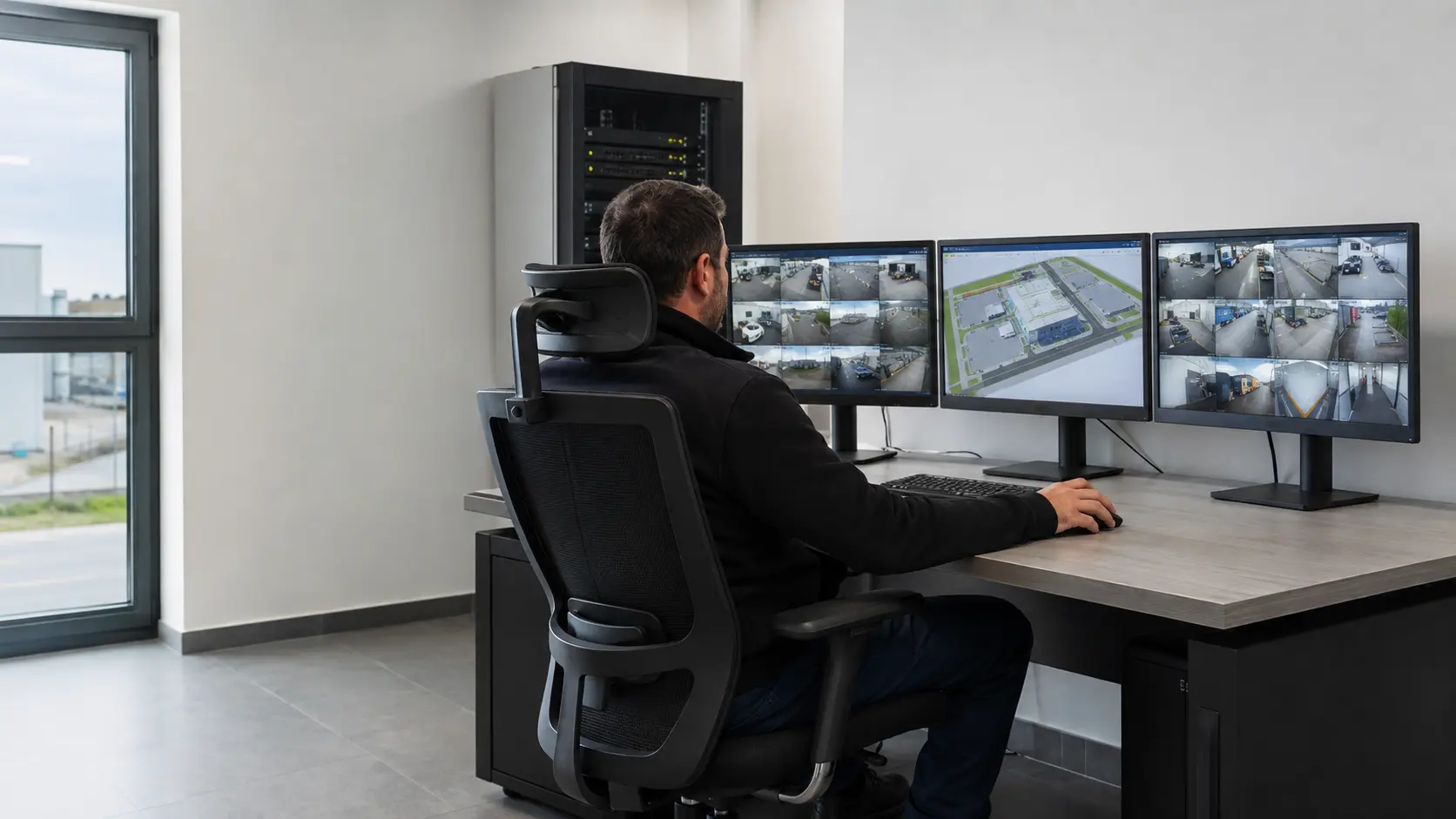 Poste opérateur de supervision vidéo multi-sites
