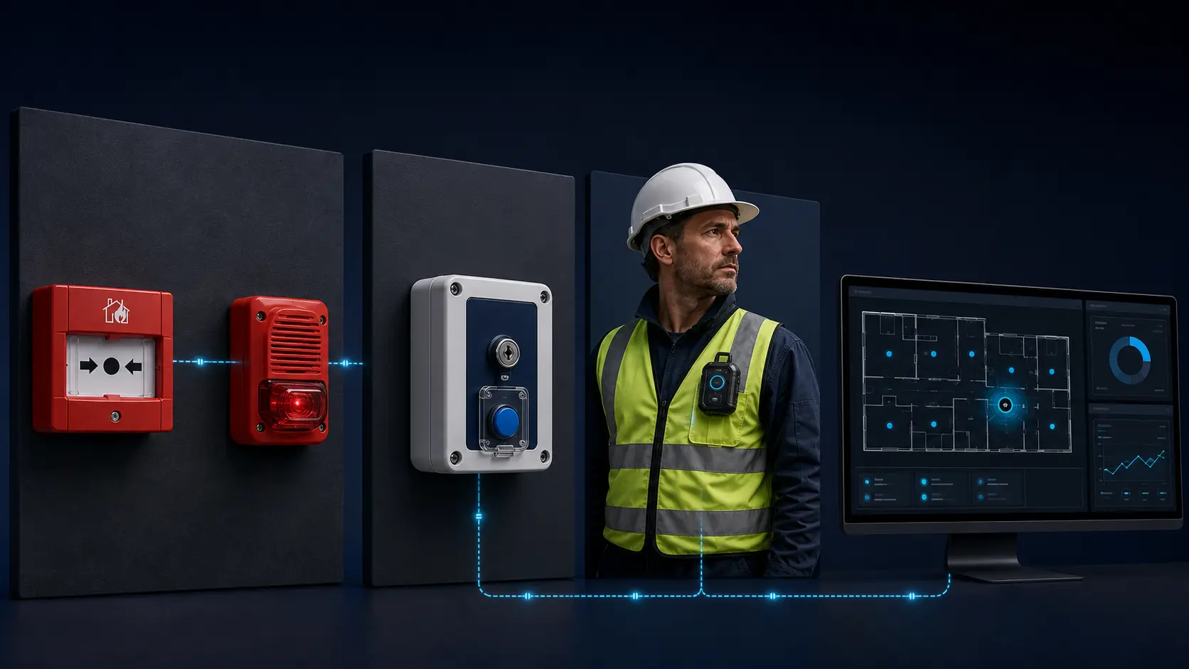 Installation illustrant Installation d’alarme incendie pour ERP et entreprise